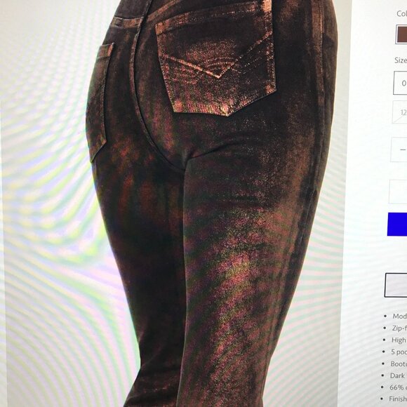Brown/Copper Jeans, by Idyllwind, Dark Foil, size 4, NWOT - Picture 3 of 6